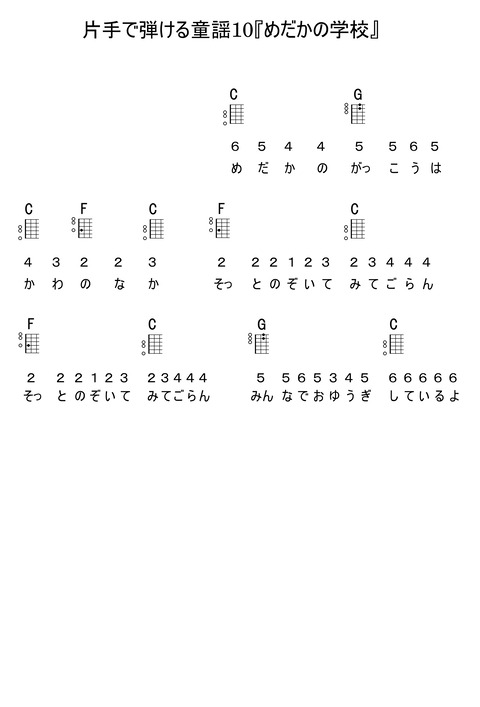 片手で弾ける童謡10『めだかの学校』
