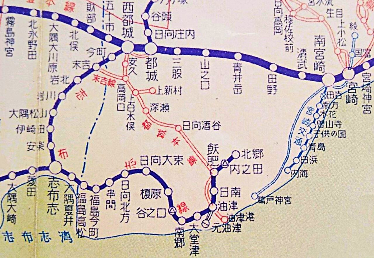 鉄道路線図 思い出のスナップ「JR化後の日南線（九州色のキハ58系）」～日南線