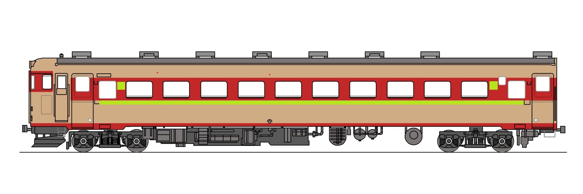 キロ29/キロ59 くつろぎ・初期仕様 本日のカラーポジ 和式気動車「くつろぎ」 - ただいま鉄道写真スキャン中