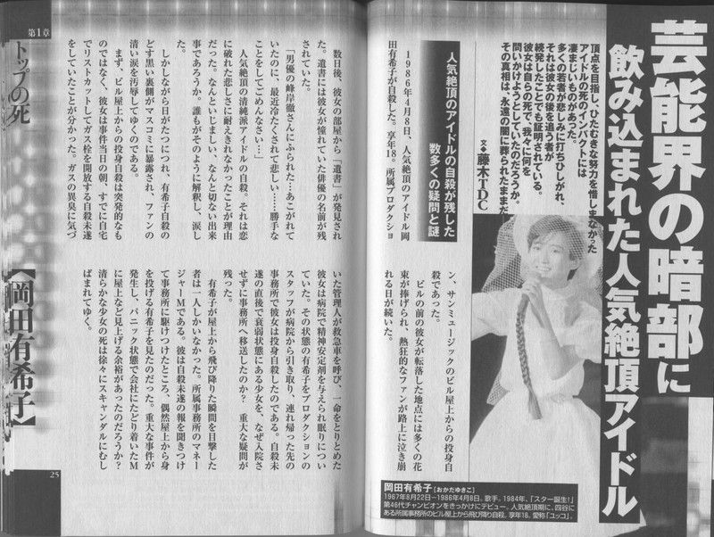 岡田有希子 飛び降り自殺現場写真掲載 「FRIDAY」昭和61年4/25日号 岡田有希子 飛び降り自殺現場写真掲載 「FRIDAY」昭和61年4/25日