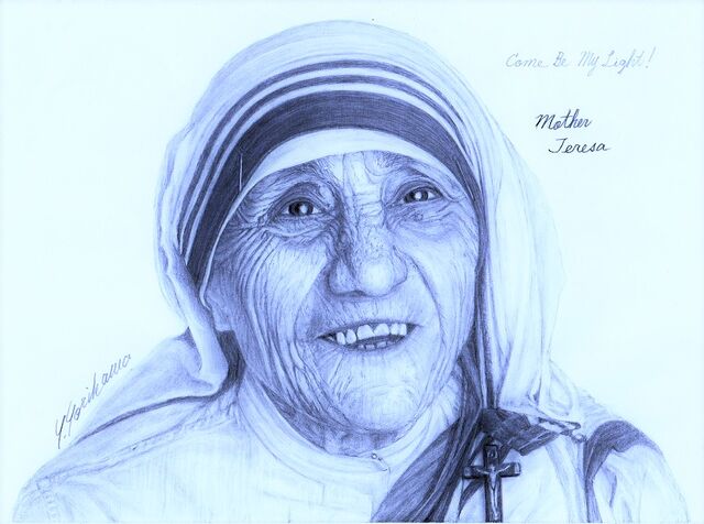 Mother Teresa Saint Teresa Of Calcutta マザー テレサ ネット絵師 独言の鉛筆画