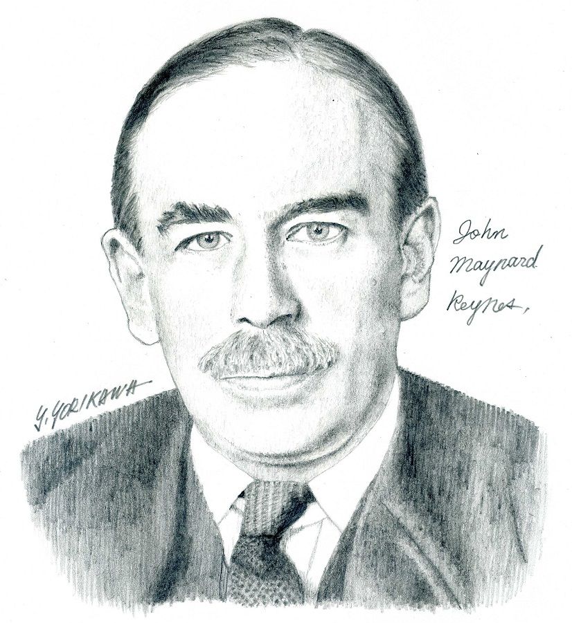 ジョン メイナード ケインズ John Maynard Keynes ネット絵師 独言の鉛筆画