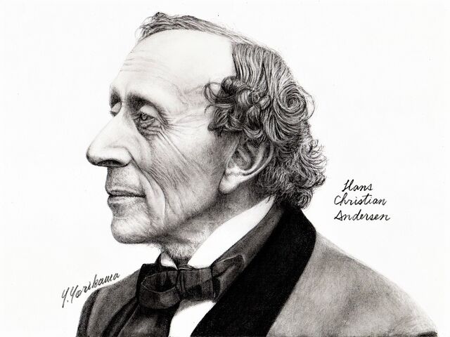 Hans Christian Andersen ハンス クリスチャン アンデルセンデン ハンス クレステャン アナスン ネット絵師 独言の鉛筆画