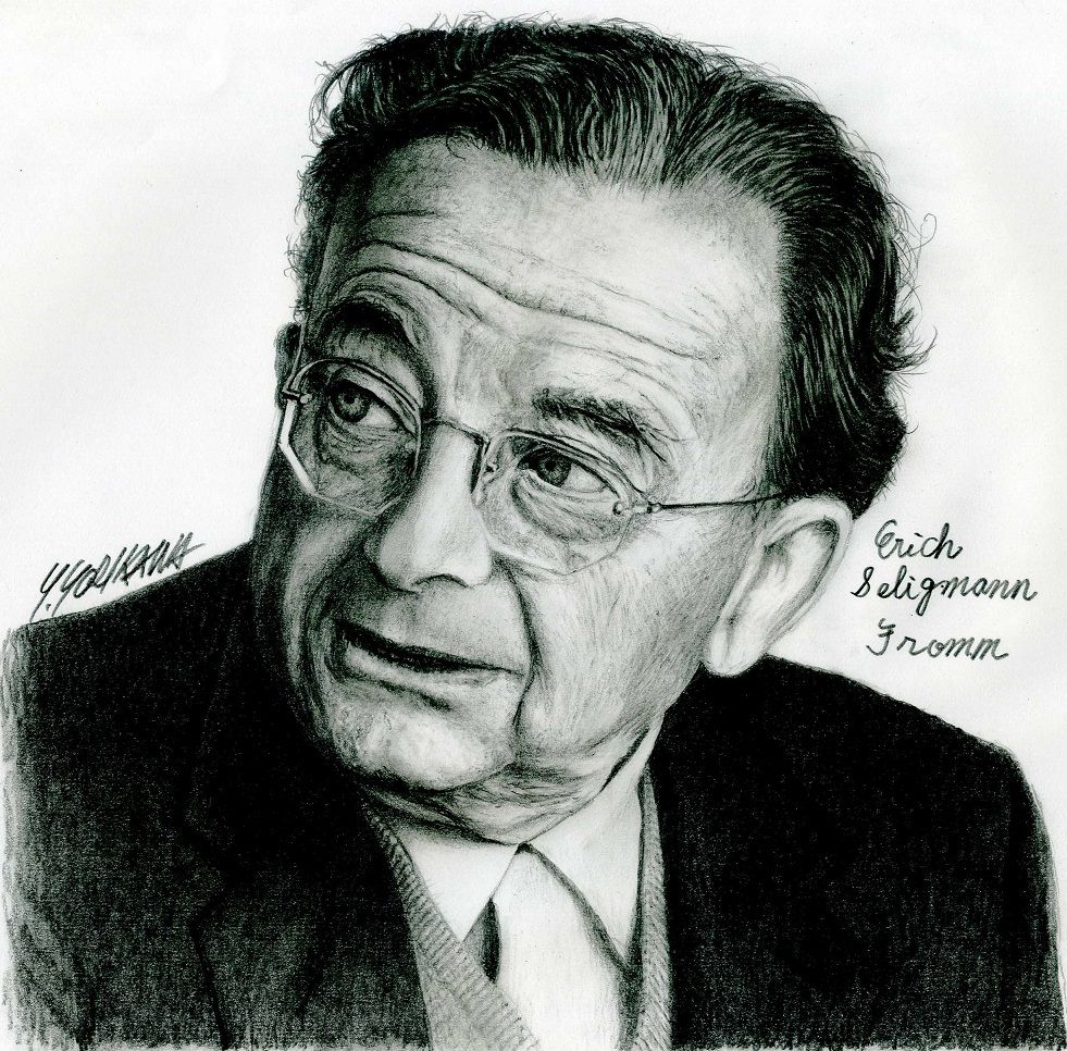 Erich Seligmann Fromm エーリヒ フロム ネット絵師 独言の鉛筆画