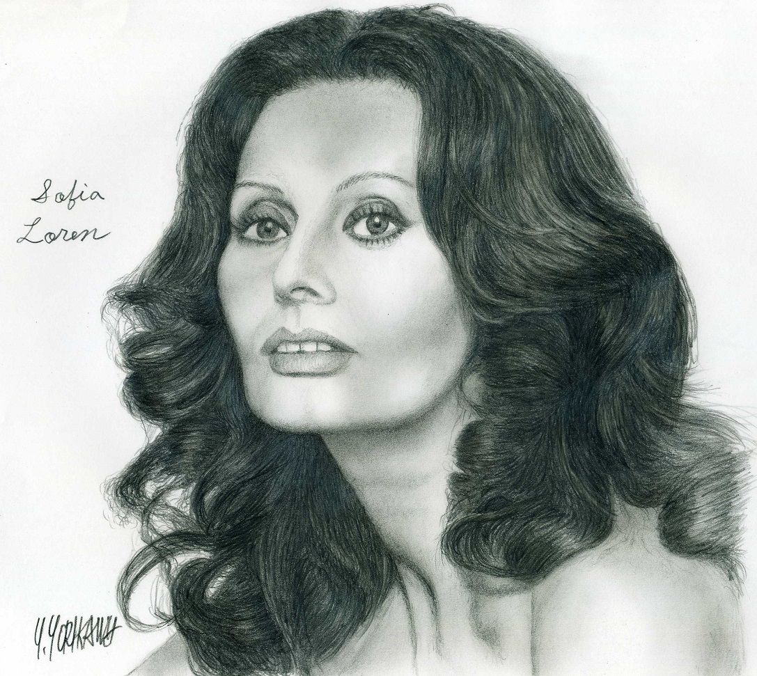 Sofia Loren ソフィア ローレン ネット絵師 独言の鉛筆画