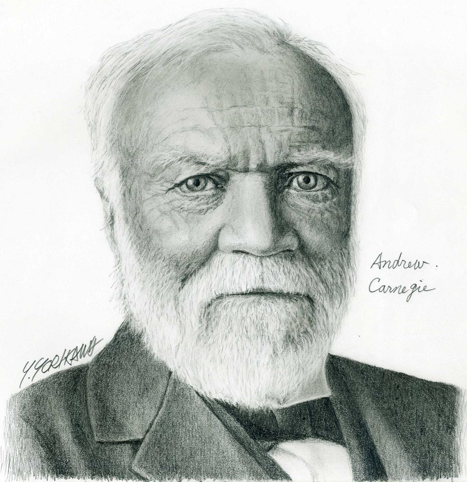 Andrew Carnegie アンドリュー カーネギー ネット絵師 独言の鉛筆画
