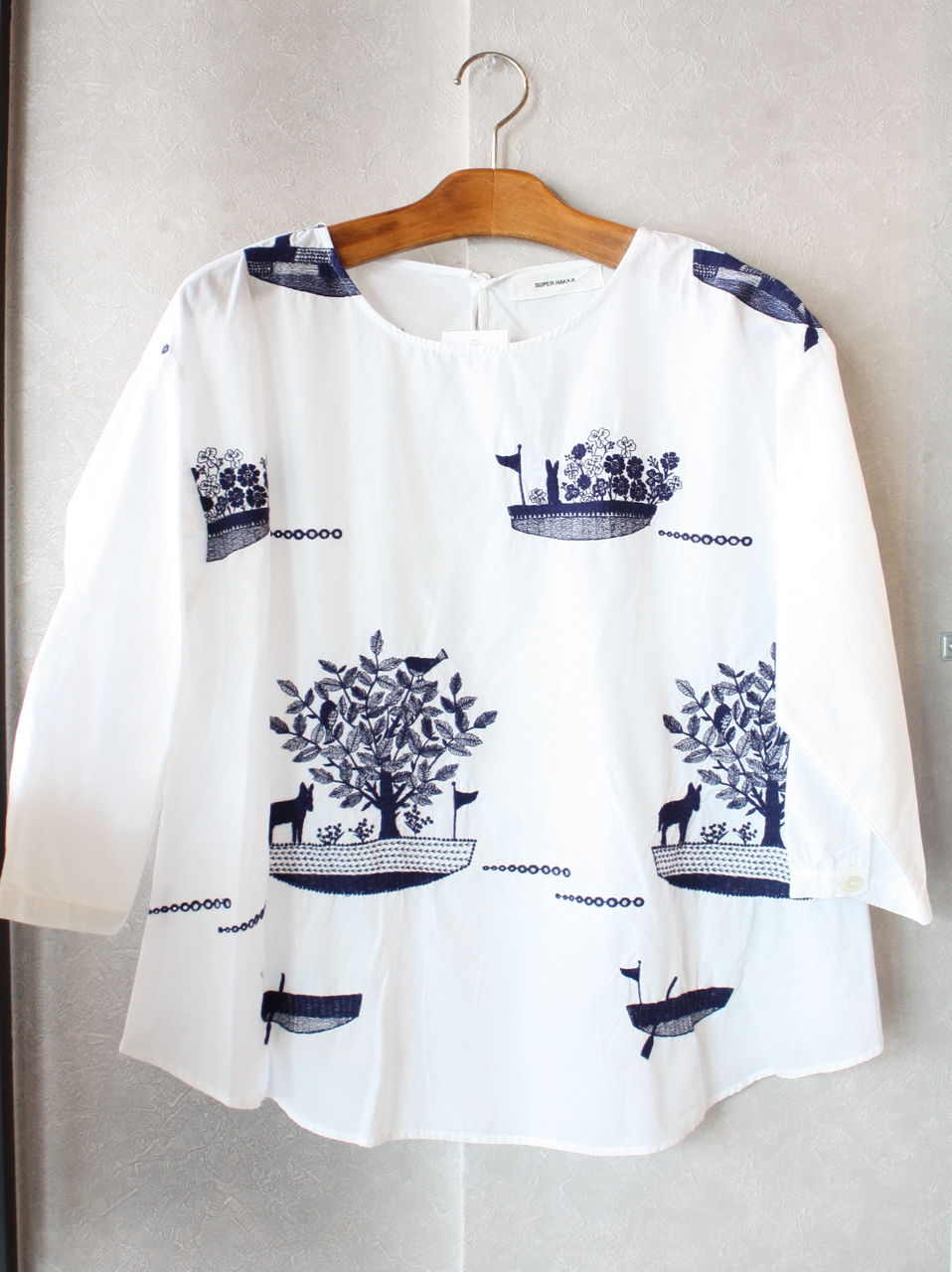 Super Hakka ポンポン船刺繍ブラウス ワンピース York Blog York Co Ltd Super Hakka ポンポン船刺繍ブラウス ワンピース York Blog York Co Ltd