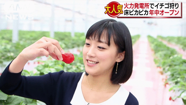 火力発電所で作られたイチゴを頬張る竹内由恵アナのフェラ顔で自家発電