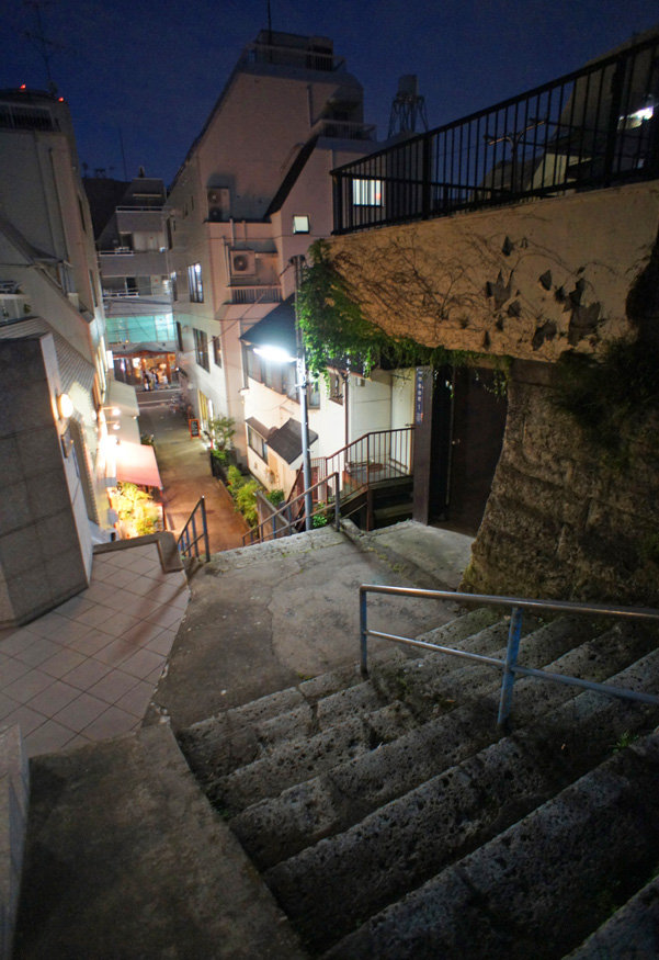 夜散歩のススメ0603 住宅街から商店へ切り替わる階段 夜散歩のススメ 夜散歩のススメ0603 住宅街から商店へ切り替わる階段 夜散歩のススメ