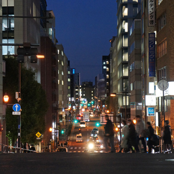夜散歩のススメ0992 街灯りの美しさ 善国寺坂 夜散歩のススメ