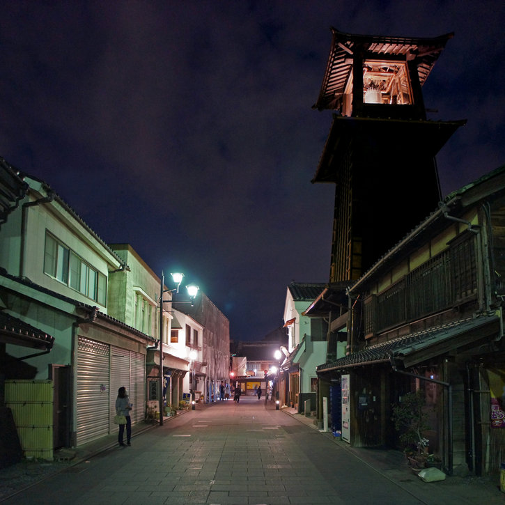 夜散歩のススメ1010 鐘つき通りからみる時の鐘 夜散歩のススメ