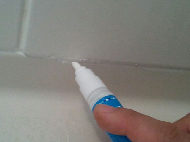 目地ペインターで風呂のカビ隠し 節約ママのこだわり掃除