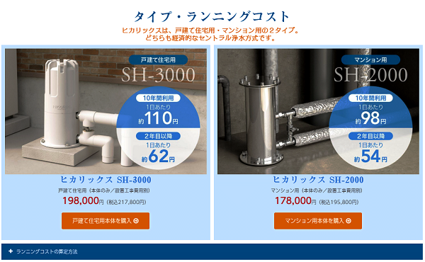 激安/新作 ヒカリックスＳＨ-2000 マンション用 元付けセントラル浄水