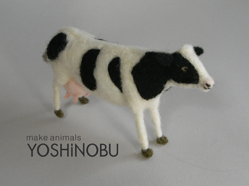 確認用 羊毛フェルト 牛とニンジン