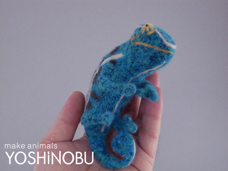 新作「パンサーカメレオン」 : YOSHiNOBU 羊毛フェルトでつくる動物