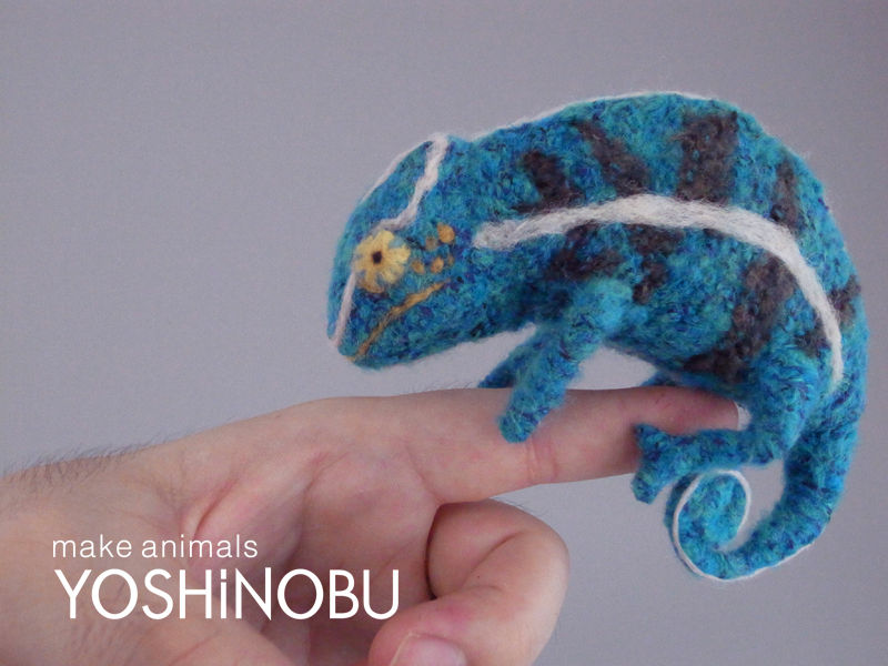 新作「パンサーカメレオン」 : YOSHiNOBU 羊毛フェルトでつくる動物
