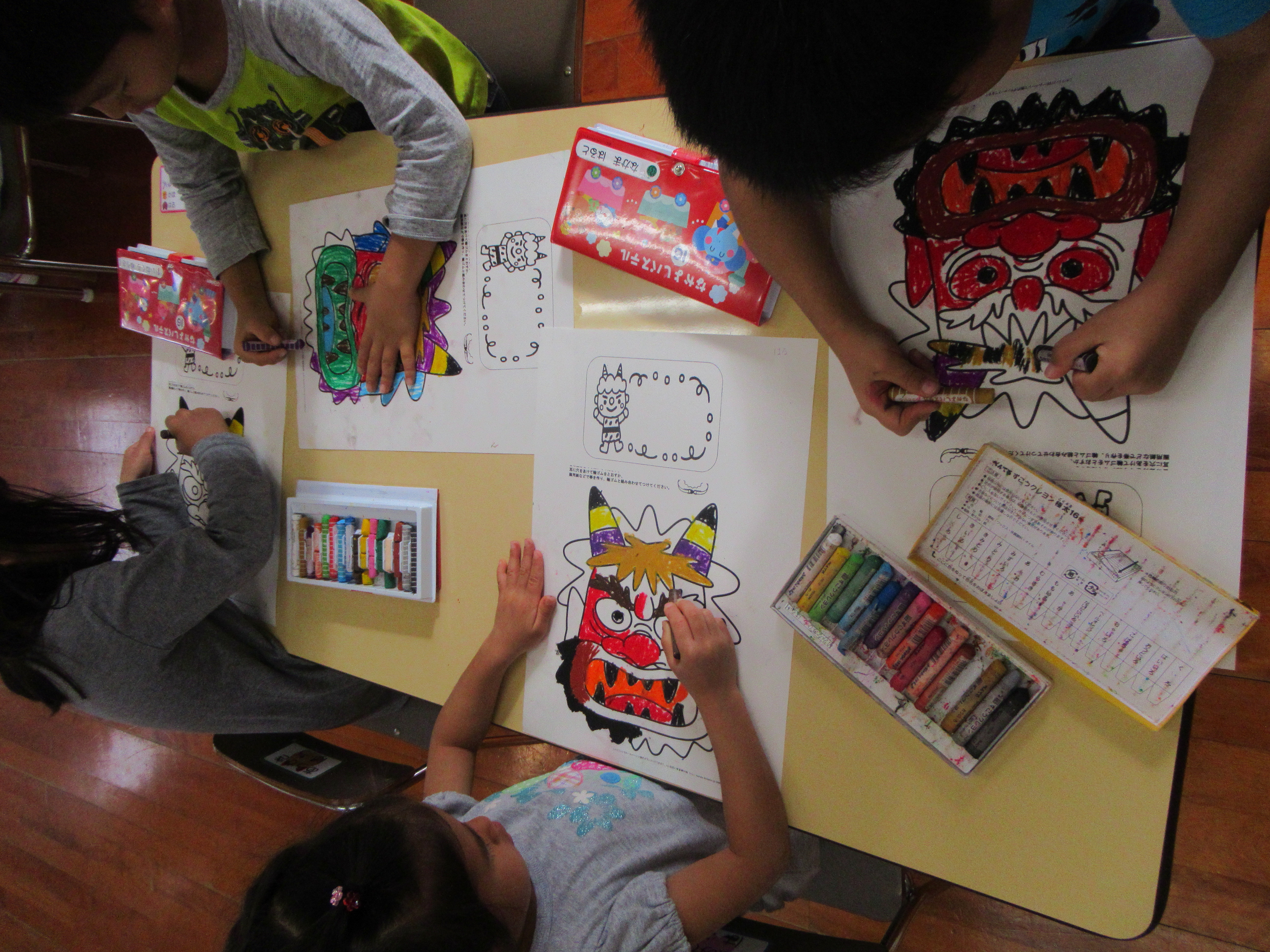 1 29 火 幼稚園 塗り絵 鬼の顔 与那国町立与那国小学校ホームページ