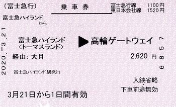 富士急ハイランド⇒高輪ゲートウェイ 2020.-3.21