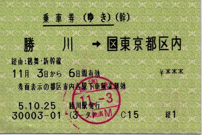 マルス乗車券（経由印字考察24） : タカタカB 「一枚のキップ