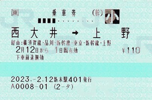 西大井⇒上野 品川・新幹線 2023.-2.12