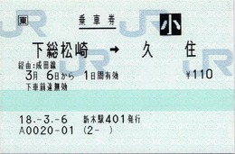 下総松崎⇒久住 経由:成田線