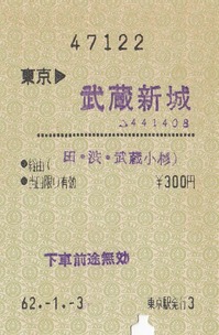 特共 東京⇒武蔵新城 62.-1.-3