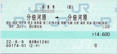 分倍河原→分倍河原 経由:南武・中央東・東京・新幹線・燕三条
