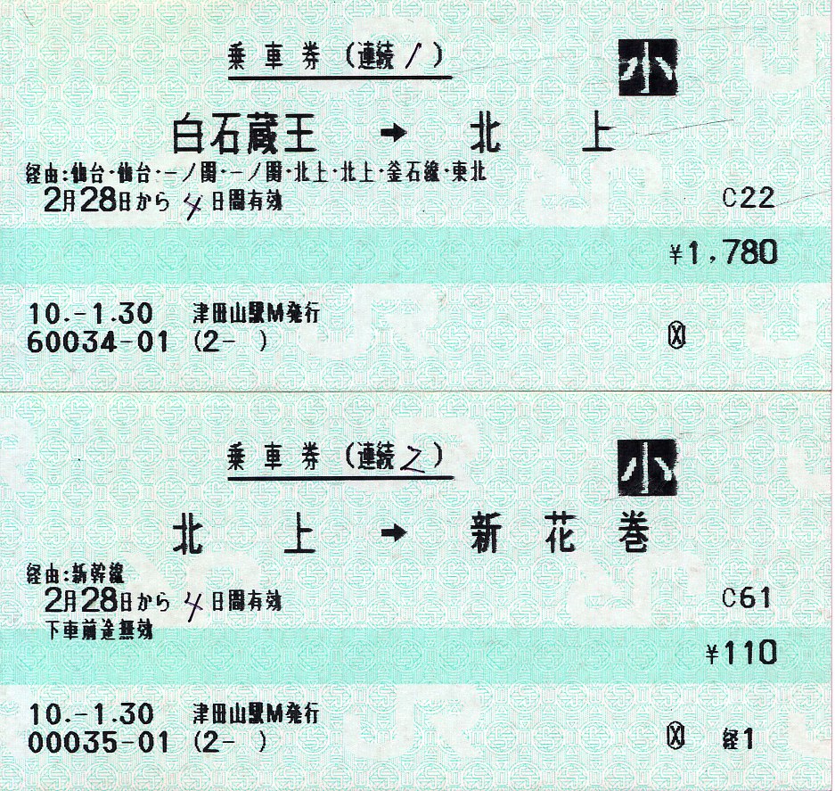 奉呈 昭和44年国鉄乗車券 西荻窪から100円区間ゆき
