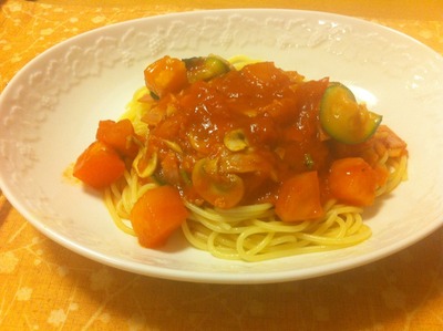 冷たいパスタ