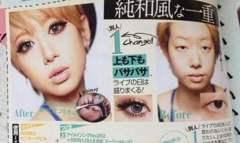 大きい目=可愛い、小さい目=ブス