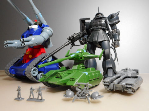1/144 61式戦車 #1 仮組み（HGUCザク地上戦セットより
