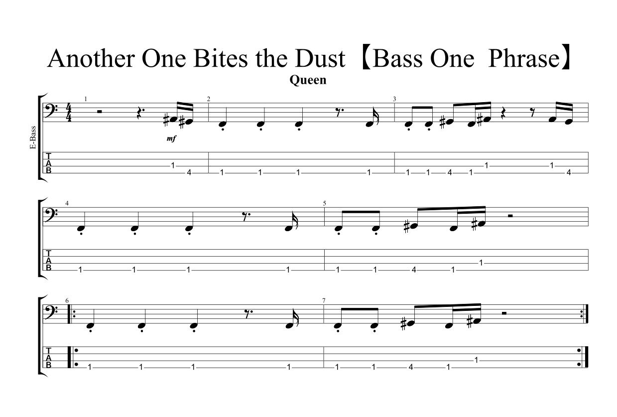 音楽 19年分 ベースワンフレーズの譜面置き場 Bass One Phrase 明日は晴れますか 総合blog