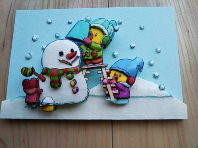 シャドーボックス 雪だるまとヒヨコ 7 あなたのスケッチが忘れられない