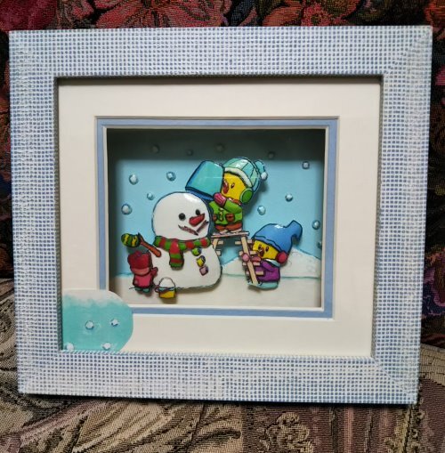 シャドーボックス 雪だるまとヒヨコ 7 あなたのスケッチが忘れられない