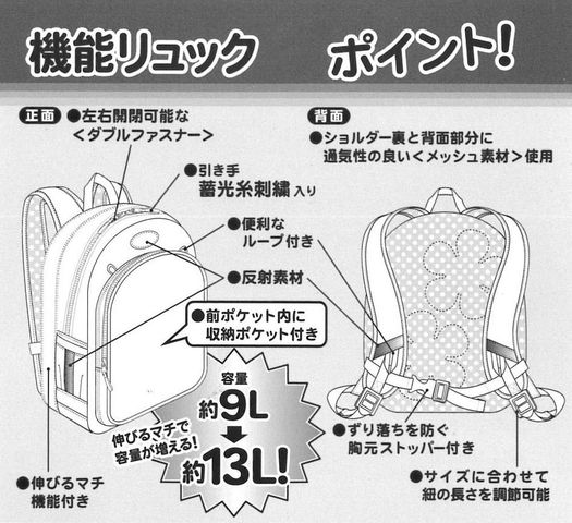 2015 9 頃 妖怪ウォッチ 機能リュック 容量アップ 2柄 妖怪ウォッチ情報