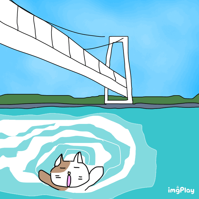 鳴門海峡に来たよー 陽喜屋 ようきや のゆる いイラスト
