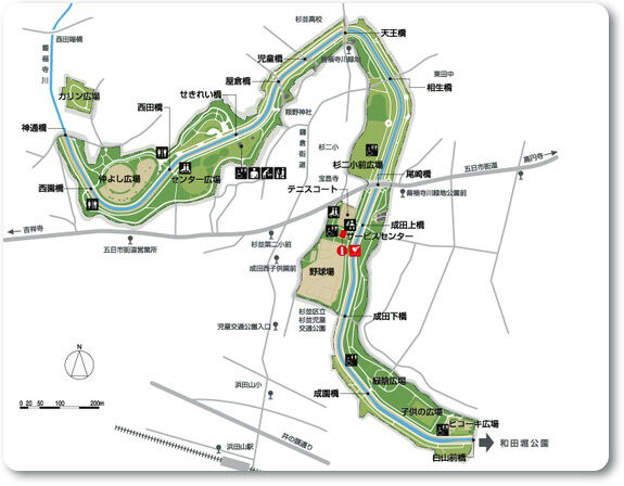 善福寺緑地マップ