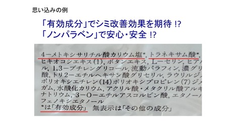 有効成分の誤解