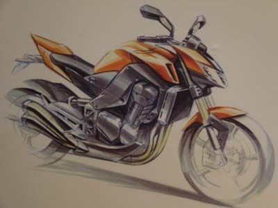 コンセプトデザインエンジンレトロバイクによるアート絵画 90's レトロバイク・グラフティ第63回HONDA BENLY CB50（ホンダ