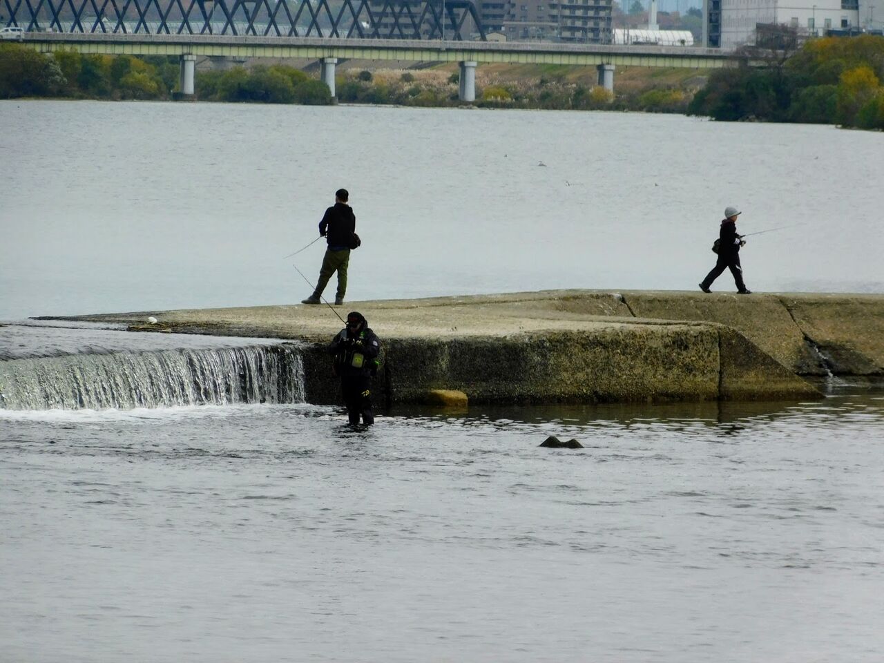 シーバスを釣る人影や冬の川 優嵐歳時記