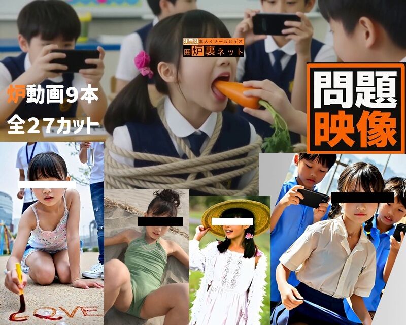 【問題映像】 女子●●を縛って●●を口内に挿入！男子がそれを撮影！他にも各時代のジュニアアイドル等、動画９本！