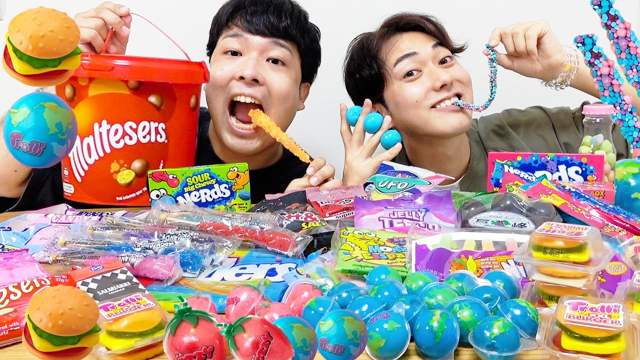 おるたなチャンネル 海外のasmrで大人気のお菓子を大量に買って食べてみた Ufoキャンディ 地球グミ いちごグミ ロープキャンディ Youtuberコメ速報