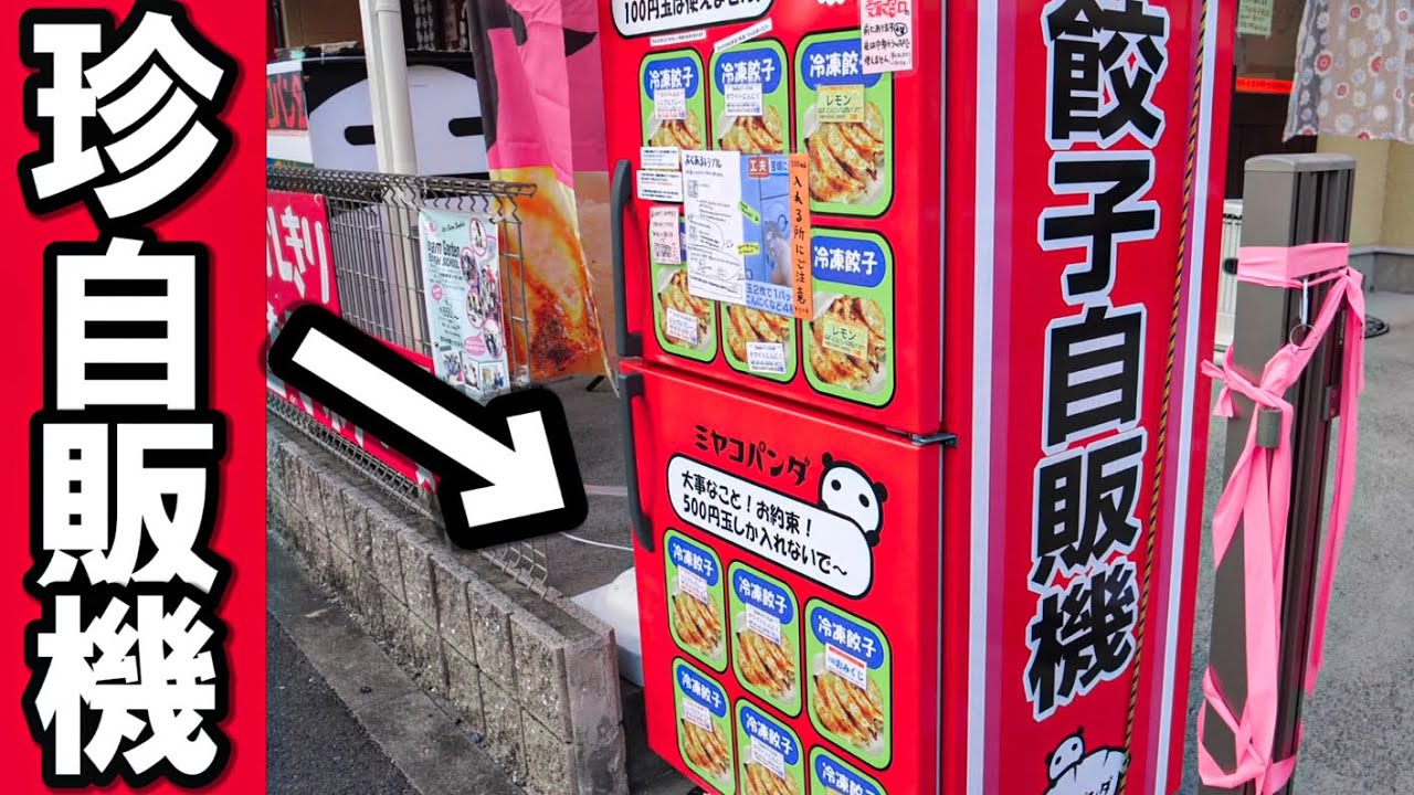 タケヤキ翔 珍自販機 熱々の餃子を自販機で買ってみた ウマすぎ 珍スポット Youtuberコメ速報