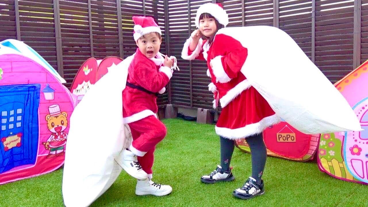 キッズライン サンタクロース 修行 プレゼントを届けるゾ ごっこ遊び こうくんねみちゃん Training To Become Santa Claus Youtuberコメ速報