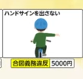 自転車終わる「ハンドサインなしは違反」「片手運転は違反」