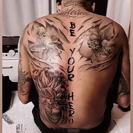 画像 ネイマールさん 背中に日本アニメのタトゥーを入れてしまうｗｗｗｗｗｗｗｗ