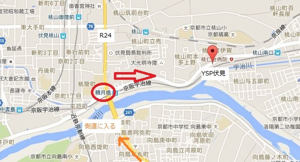 奈良からYSP伏見地図