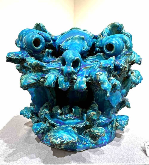 大嶺實清｜シーサー 大嶺實清 作 #大嶺工房 #ペルシャブルー #チブルシーサー #コロナに