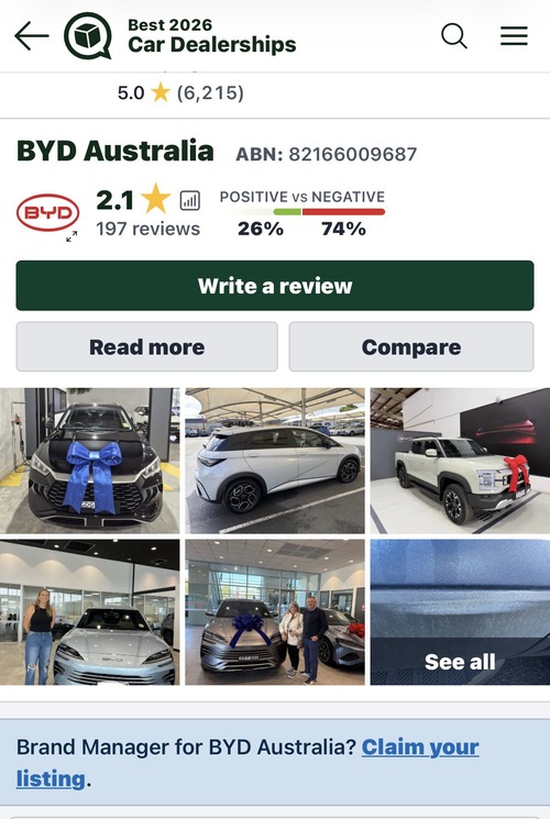 BYD、オーストラリアにて低評価