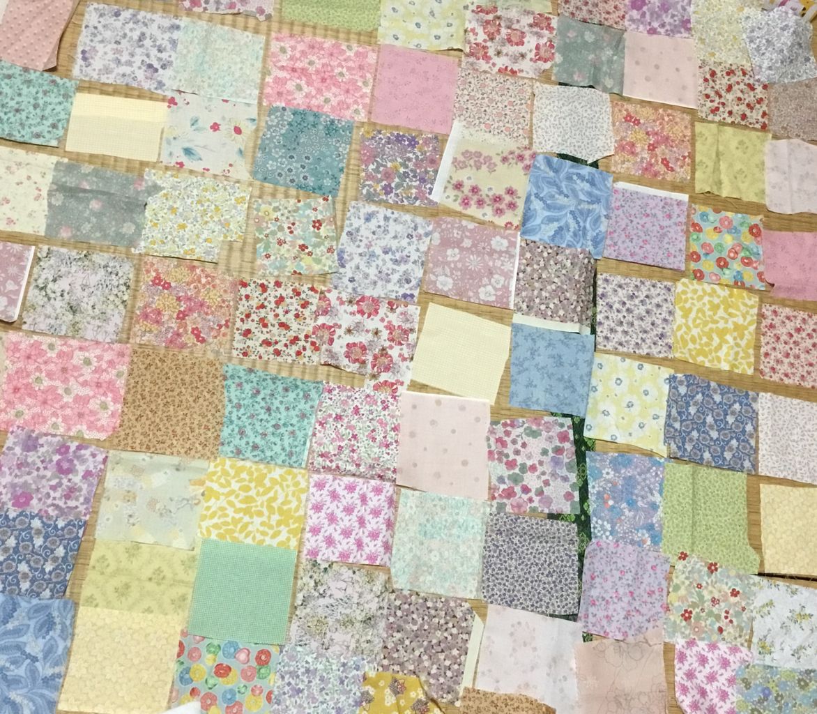 パッチワーク 8センチ正方形 1 配色 ゆび編みの妖精ちゃんち